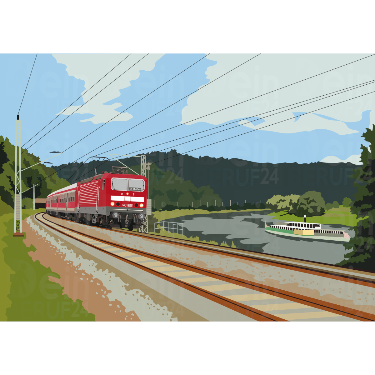 Eisenbahn Poster "BR143" Meißen