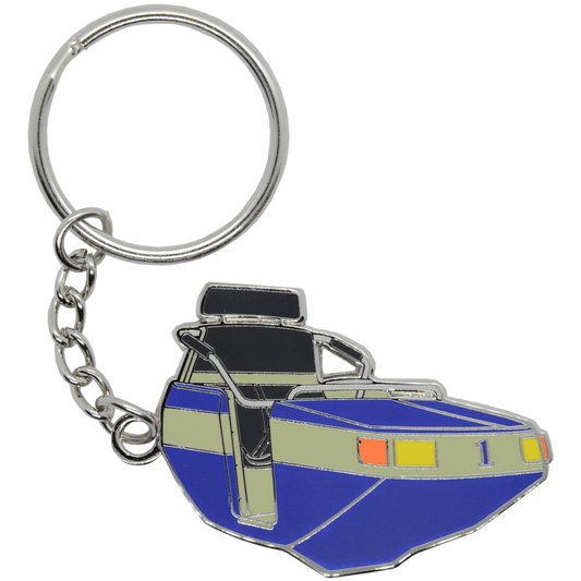 Kirmes Metall-Schlüsselanhänger "Break Dance Gondel Blau"