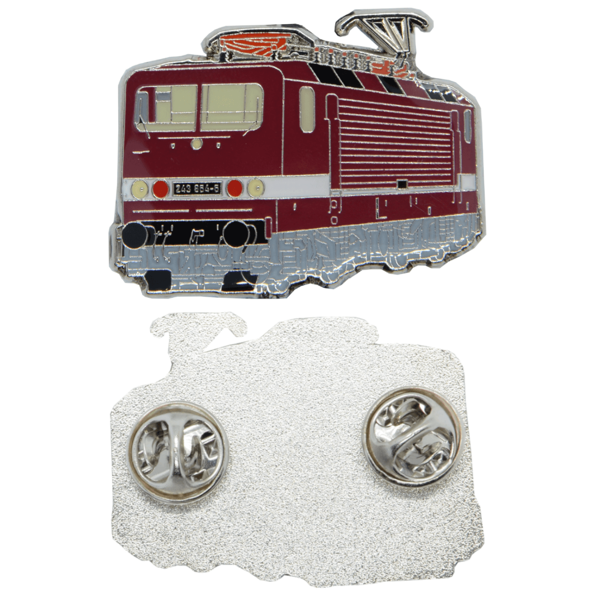 Eisenbahn Pin "BR243" DR-Rot / Bordeauxrot