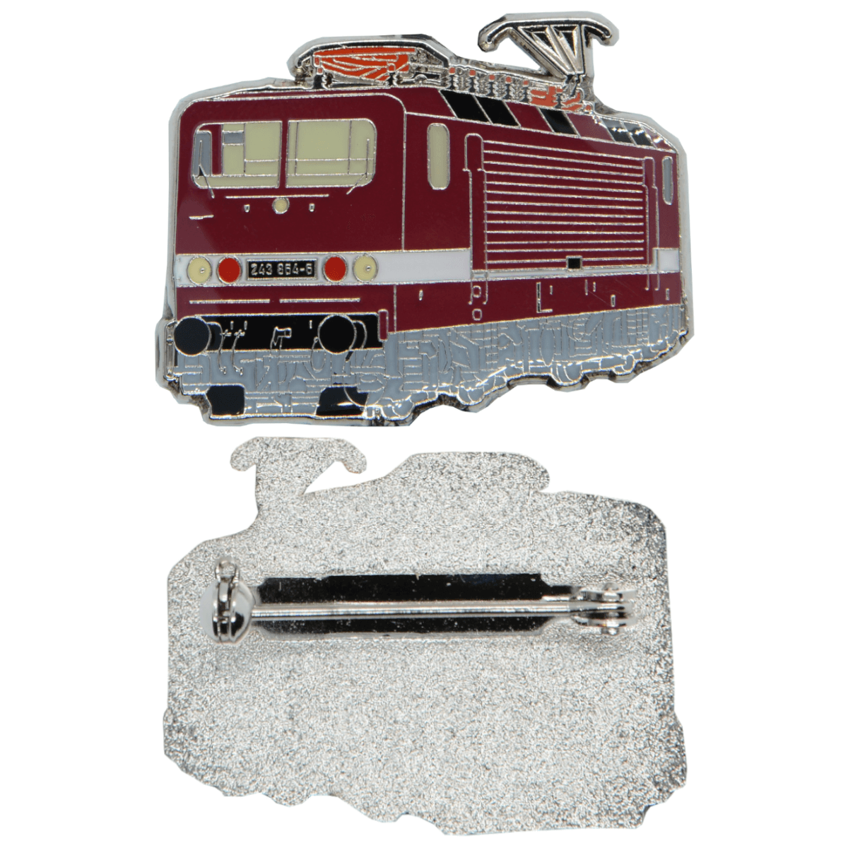 Eisenbahn Pin "BR243" DR-Rot / Bordeauxrot