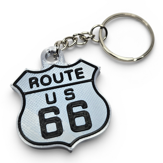3D Druck-Anhänger "Route 66"